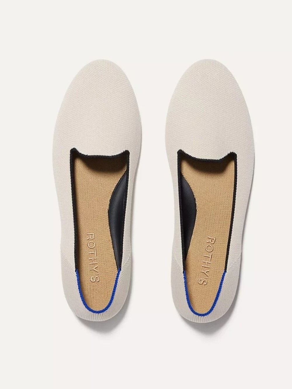 Rothy’s The Lounge Loafer in Light Gray With Blaxk Trim Size 12